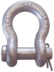 CM - 1/2" Nominal Chain Size, 3.3 Ton Alloy Steel Round Anchor Shackle - 23/32" Diam, 5/8" Pin Diam, 13/16" Wide Inside Jaw, 1-5/32" Inside Width - Makers Industrial Supply