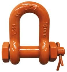 CM - 5/16" Nominal Chain Size, 1 Ton Carbon Steel Bolt Chain Shackle - 15/32" Diam, 3/8" Pin Diam, 17/32" Wide Inside Jaw, 17/32" Inside Width - Makers Industrial Supply