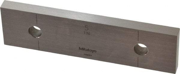 Mitutoyo - 5" Rectangular Steel Gage Block - Accuracy Grade 0, Includes Certificate of Inspection - Makers Industrial Supply