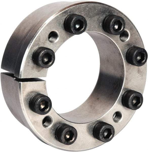 Climax Metal Products - M10 Thread, 3-1/4" Bore Diam, 4.921" OD, Shaft Locking Device - 9 Screws, 34,204 Lb Axial Load, 5.276" OAW, 0.945" Thrust Ring Width, 4,632 Ft/Lb Max Torque - Makers Industrial Supply