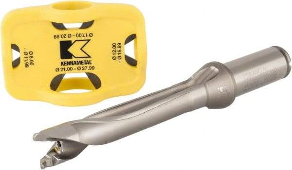 Kennametal - 17.07 to 17.99mm Diam, 5xD, 89.92mm Max Depth, 19.05mm Shank Diam, 4.53" Flute, 170.69mm OAL, Replaceable Tip Drill - V Seat Size, KTIP Toolholder, Series KenTIP - Makers Industrial Supply