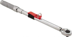 Proto - 1/2" Drive Micrometer Ratchet Head Tethered Torque Wrench - 40 N/m to 200 N/m Torque, 21-1/2" OAL, 1 N/m Graduation, Pear Head - Makers Industrial Supply