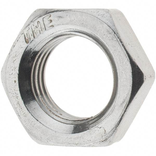 Value Collection - 3/8-24 UNF Stainless Steel Right Hand Hex Jam Nut - 9/16" Across Flats, 7/32" High, Uncoated - Makers Industrial Supply