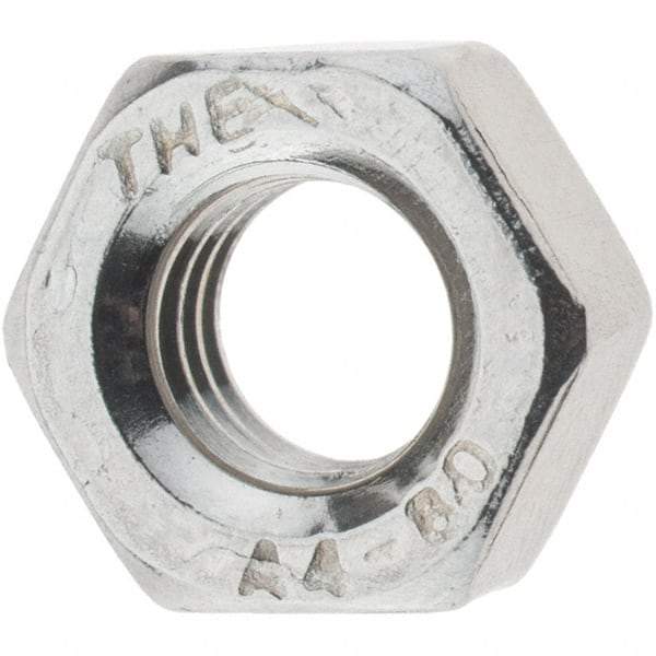 Value Collection - M6x1.00 Metric Coarse Stainless Steel Right Hand Hex Nut - 10mm Across Flats, 5mm High, Uncoated - Makers Industrial Supply