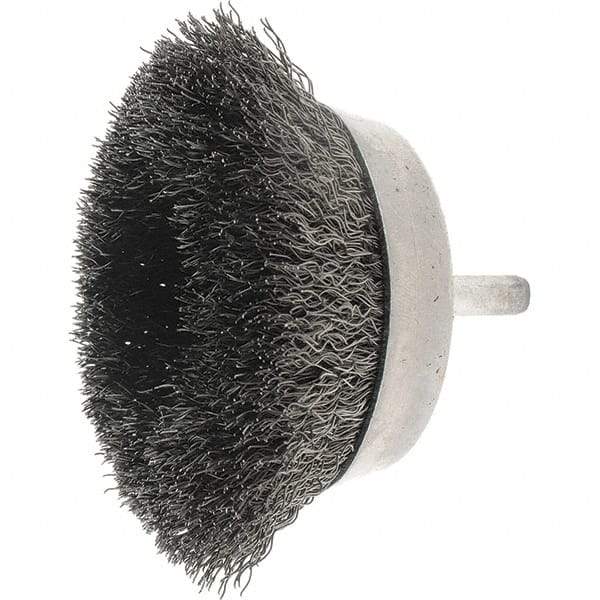 Weiler - 2-3/4" Diam, Steel Fill Cup Brush - 0.0118 Wire Diam, 7/8" Trim Length, 4,500 Max RPM - Makers Industrial Supply