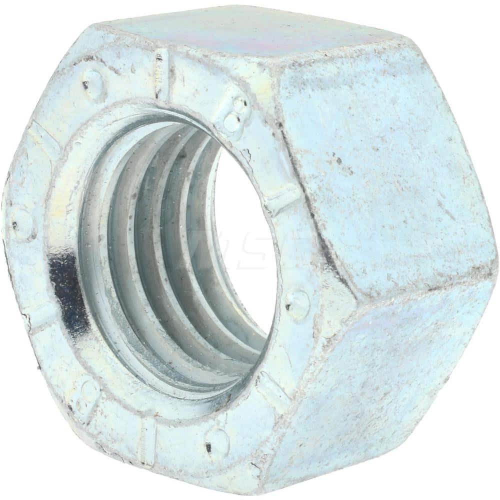 Hex Nut: 3/8-16, Grade 9 Steel, Zinc-Plated Clear Chromate Right Hand Thread, 9/16″ Across Flats, ANSI & ASME B18.2.2