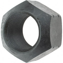 Made in USA - 1-14 UNF Grade L9 Hex Lock Nut with Distorted Thread - 1-1/2" Width Across Flats, Uncoated with Wax Finish - Makers Industrial Supply