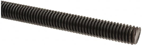 Value Collection - 3/8-16 UNC (Coarse), 6' Long, Medium Carbon Steel Threaded Rod - Black Oxide Finish, Right Hand Thread - Makers Industrial Supply