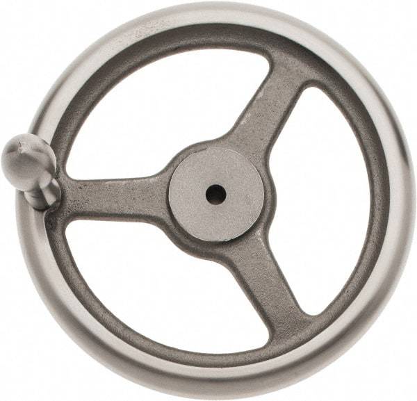 Made in USA - 10", Straight Handwheel - 2-1/4" Hub, Cast Iron, Plain Finish - Makers Industrial Supply