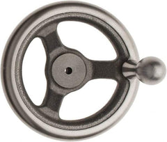 Made in USA - 6", Offset Handwheel - 1-3/8" Hub, Cast Iron, Plain Finish - Makers Industrial Supply