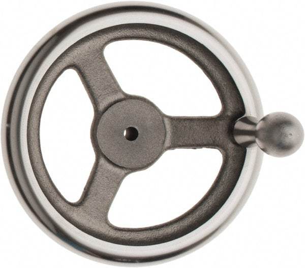 Made in USA - 7", Offset Handwheel - 1-5/8" Hub, Cast Iron, Plain Finish - Makers Industrial Supply