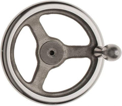 Made in USA - 8", Offset Handwheel - 1-3/4" Hub, Cast Iron, Plain Finish - Makers Industrial Supply