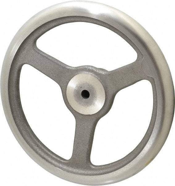 Made in USA - 10", Offset Handwheel - 2-1/8" Hub, Cast Iron, Plain Finish - Makers Industrial Supply