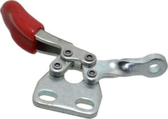 De-Sta-Co - 60 Lb Holding Capacity, Horizontal Handle, Manual Hold Down Toggle Clamp - 82° Handle Movement, 94° Bar Opening, Solid Bar, Straight Base, Electro-Plated Zinc, Carbon Steel - Makers Industrial Supply