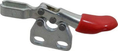 De-Sta-Co - 60 Lb Holding Capacity, Horizontal Handle, Manual Hold Down Toggle Clamp - 80° Handle Movement, 90° Bar Opening, U-Bar, Straight Base, Electro-Plated Zinc, Carbon Steel - Makers Industrial Supply