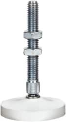 De-Sta-Co - 3/8-16 Carbon Steel Swivel Foot Tip Clamp Spindle Assembly - 61.98mm Thread Length, 90.4mm OAL, Flat Tip Cap, 2" Tip Surface Diam, Use with Toggle Clamps - Makers Industrial Supply