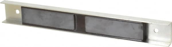 Eclipse - 30 Max Pull Force Lb, 12" Long x 1-1/2" Wide x 5/8" Thick, Rectangular Channel, Ceramic Fixture Magnet - 212°F Max Operating Temp, 0.01" Mounting Hole Diam, Stainless Steel Housing - Makers Industrial Supply