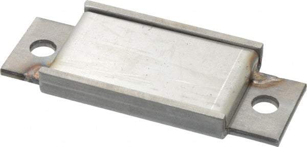 Mag-Mate - 12.5 Max Pull Force Lb, 3-1/4" Long x 1-3/8" Wide x 3/8" Thick, End Mount Horseshoe, Ceramic Fixture Magnet - 300°F Max Operating Temp, 2-5/8mm Mounting Hole Diam, 1/4-20 M6 Mounting Hole, Stainless Steel Housing - Makers Industrial Supply