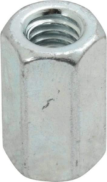 Value Collection - 5/16-18 UNC, 7/8" OAL Steel Standard Coupling Nut - Zinc-Plated Finish, 1/2" Width Across Flats - Makers Industrial Supply