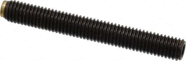 J.W. Winco - M8x1.25 Metric Coarse, 63mm Length of Thread, Soft Tip Point Set Screw - Grade 5.8 Steel, 4mm Key - Makers Industrial Supply