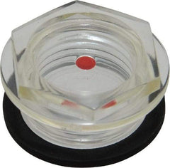 J.W. Winco - G 3/4 Thread, 28mm Distance Across Flats, Plastic Oil Level Sight Glasses - 35mm Flange Diameter, 11mm Length Under Head - Makers Industrial Supply