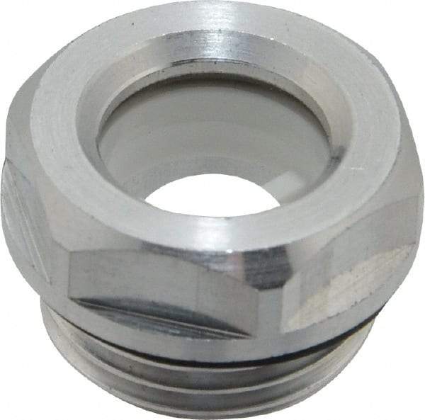 J.W. Winco - G 1/2 Thread, 23mm Distance Across Flats, Aluminum Oil Level Sight Glasses - 26mm Flange Diameter, 7.5mm Head Height, 8.5mm Length Under Head - Makers Industrial Supply