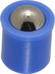 HALDER - 9mm Body Length x 8mm Body Diam, 10 N Init to 20.4 N Final End Force, Thermoplastic Press Fit Ball Plunger - 6.5mm Ball Diam, 1.9mm Max Ball Reach, 0.1mm Tolerance, 1mm Flange Thickness - Makers Industrial Supply