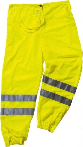 Ergodyne - Size L/XL Polyester High-Visibility Pants - Drawstring Closure, No Pockets, 44" Waist, 35" Inseam, Lime - Makers Industrial Supply