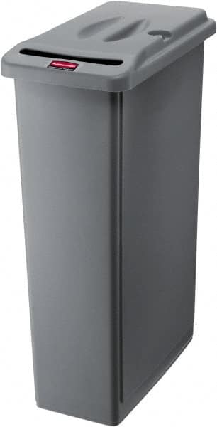 Rubbermaid - 23 Gal Gray Rectangle Confidential Document Container - Plastic, 31" High x 20" Long x 11" Wide - Makers Industrial Supply