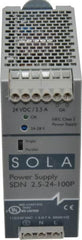 Sola/Hevi-Duty - 60 Watt, 2.50 Amp, 230 VAC Input, 24 VDC Output, DIN Rail Power Supply - 1.97 Inch Wide x 4.55 Inch Deep x 4.88 Inch High, Up to 87.5% Efficiency, 14 to 140°F, Green LED - Makers Industrial Supply