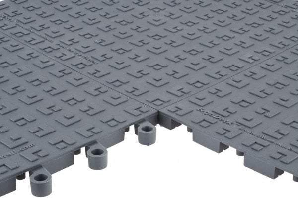 Wearwell - Dry Environment, Anti-Fatigue Matting - Charcoal, Vinyl with Vinyl Sponge Base, Straight - Makers Industrial Supply