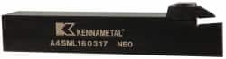 Kennametal - External Thread, 0.67" Max Depth of Cut, 3mm Min Groove Width, 152.4mm OAL, Left Hand Indexable Grooving Cutoff Toolholder - 25.4mm Shank Height x 25.4mm Shank Width, A4..03.. Insert Style, A4SM Toolholder Style, Series A4 - Makers Industrial Supply