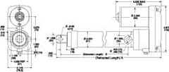 Thomson Industries - 36" Stroke Len, 30% Duty Cycle, 12 Volt, Performance PakLinear Electromechanical Actuator - DC Input, 1.1" per Second, 750 Lb Capacity - Makers Industrial Supply