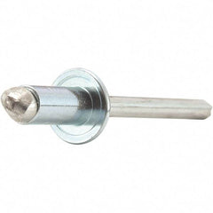 STANLEY Engineered Fastening - Size 6 Dome Head Stainless Steel Open End Blind Rivet - Stainless Steel Mandrel, 0.063" to 1/8" Grip, 3/16" Head Diam, 0.192" to 0.196" Hole Diam, 0.116" Body Diam - Makers Industrial Supply