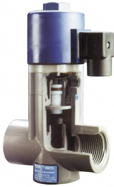 Plast-O-Matic - Direct Acting Universal, PVC Solenoid Valve - Normally Closed, Viton Seal - Makers Industrial Supply