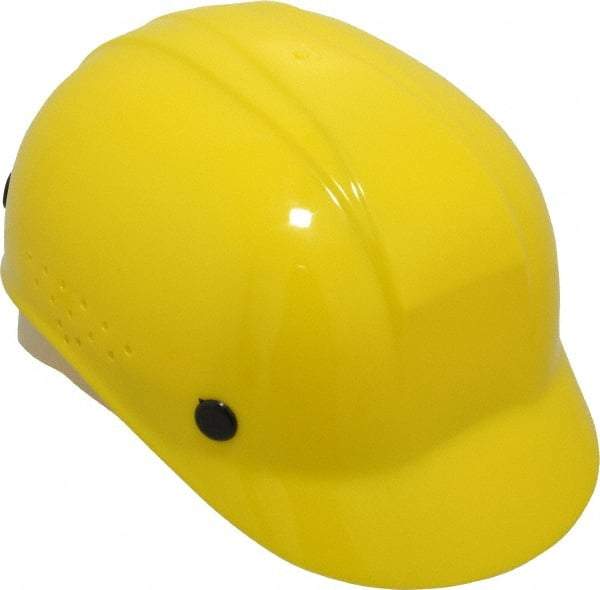 North - 4-Point Suspension, High Density Polyethylene Bump Cap - Pinlock, Vented, Yellow - Makers Industrial Supply