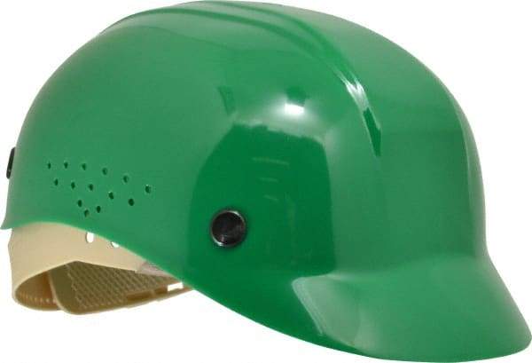 North - 4-Point Suspension, High Density Polyethylene Bump Cap - Pinlock, Vented, Dark Green - Makers Industrial Supply