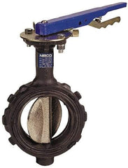 NIBCO - 8" Pipe, Wafer Butterfly Valve - Lever Handle, Ductile Iron Body, Buna-N Seat, 250 WOG, Ductile Iron Disc, Stainless Steel Stem - Makers Industrial Supply