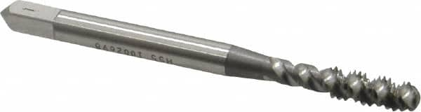 OSG - #8-32 UNC 3 Flute 2B Bottoming Spiral Flute Tap - High Speed Steel, Bright Finish, 2-1/8" OAL, Right Hand Flute, Right Hand Thread, H3, Series 106/107 - Makers Industrial Supply