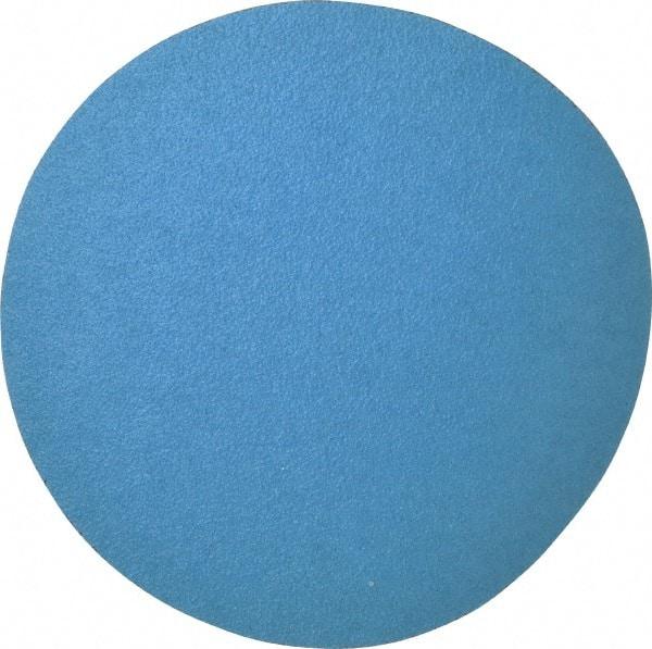 Norton - 10" Diam, 40 Grit Zirconia Alumina Adhesive PSA Disc - Very Coarse, Blue, Y Weighted Cloth Backing, Flexible - Makers Industrial Supply