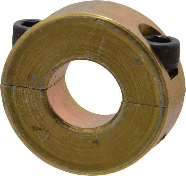 Climax Metal Products - 1/2" Bore, Steel, Two Piece Clamping Shaft Collar - 1-1/8" Outside Diam, 13/32" Wide - Makers Industrial Supply