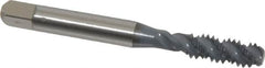 OSG - 1/4-20 UNC 3 Flute 3B Bottoming Spiral Flute Tap - High Speed Steel, elektraLUBE Finish, 2-1/2" OAL, Right Hand Flute, Right Hand Thread, H3, Series 107 - Makers Industrial Supply