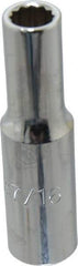 Proto - 7/16", 1/2" Drive, Deep Hand Socket - 12 Points, 3-1/4" OAL, Chrome Finish - Makers Industrial Supply