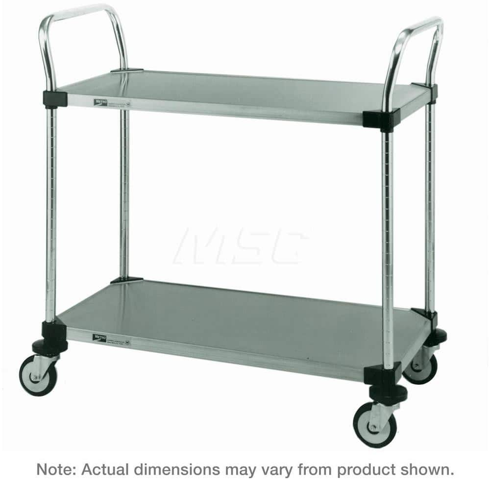 Metro - Carts; Type: Utility ; Load Capacity (Lb.): 375.000 ; Number of Shelves: 2 ; Width (Inch): 18 ; Length (Inch): 24 ; Height (Inch): 38 - Exact Industrial Supply