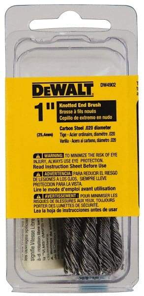 DeWALT - 1" Brush Diam, Knotted, End Brush - 1/4" Diam Shank, 20,000 Max RPM - Makers Industrial Supply