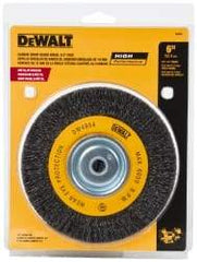 DeWALT - 6" OD, 3/8" Arbor Hole, Crimped Steel Wheel Brush - 3/4" Face Width, 0.014" Filament Diam, 6,000 RPM - Makers Industrial Supply