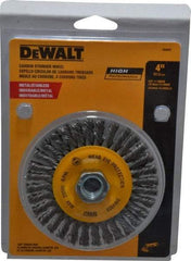 DeWALT - 4" OD, 5/8-11 Arbor Hole, Knotted Steel Wheel Brush - 0.02" Filament Diam, 20,000 RPM - Makers Industrial Supply