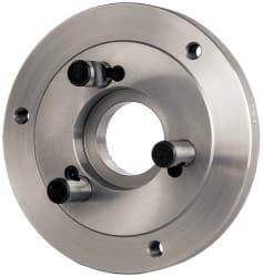 Buck Chuck Company - Adapter Back Plate for 6" Diam Self Centering Lathe Chucks - D1-4 Mount, 1.8" Through Hole Diam, 4.906mm ID, 6-1/2" OD, 0.714" Flange Height, Steel - Makers Industrial Supply