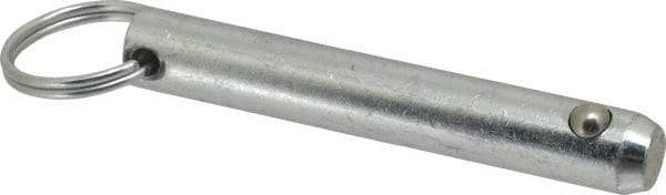 Gibraltar - 1/2" Pin Diam, 3" Long, Zinc Plated Steel Ball Lock Hitch Pin - 2-1/2" Usable Length - Makers Industrial Supply