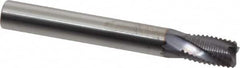 Niagara Cutter - 1/4" Diam, Fine Pitch, 3/8" LOC, 4 Flute Solid Carbide Corner Chamfer Roughing End Mill - AlTiN Finish, 2" OAL, 1/4" Shank Diam, Single End, Centercutting, 20° Helix - Makers Industrial Supply